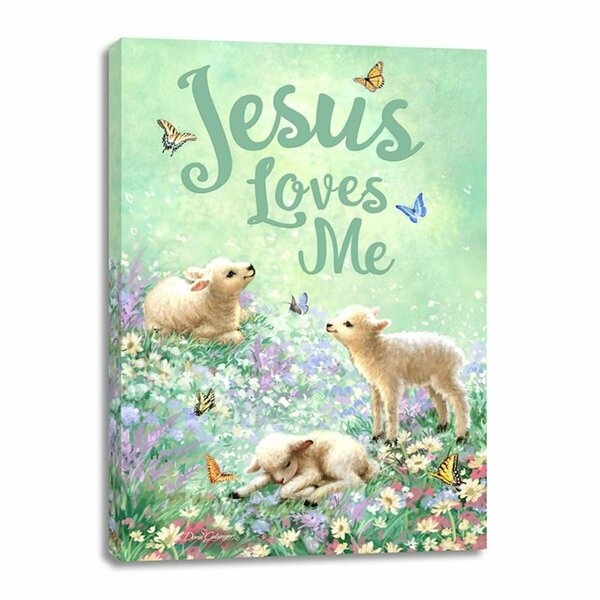 Pertrechos 10 x 14 in. Jesus Loves Me Frameless Canvas PE3318239